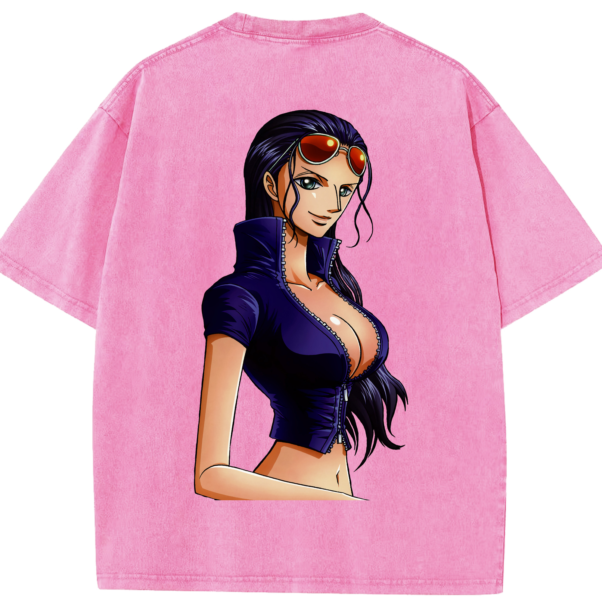 ワンピース ニコ・ロビン ONE PIECE Nico Robin 綿100% ヴィンテージ風 半袖Tシャツ（背面プリント）